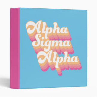 Alpha Sigma Alpha | Groovy Script 3 Ring Binder