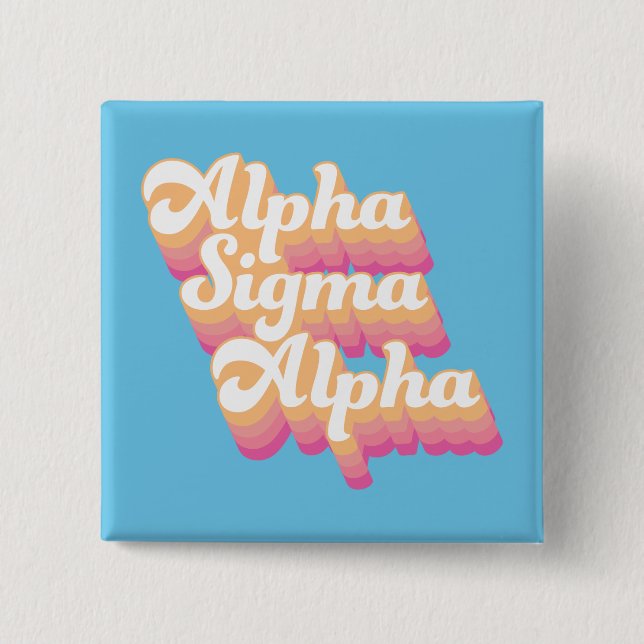 Alpha Sigma Alpha | Groovy Script Button (Front)
