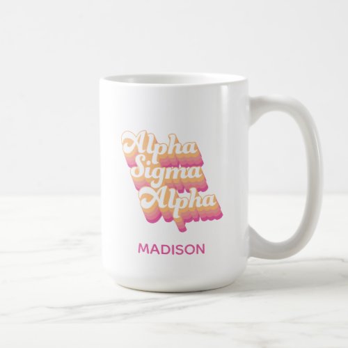 Alpha Sigma Alpha  Groovy Script Coffee Mug