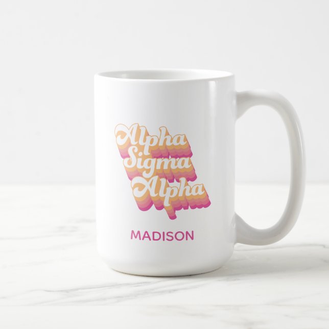 Alpha Sigma Alpha | Groovy Script Coffee Mug (Right)