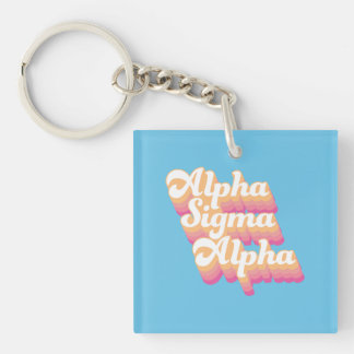 Alpha Sigma Alpha | Groovy Script Keychain