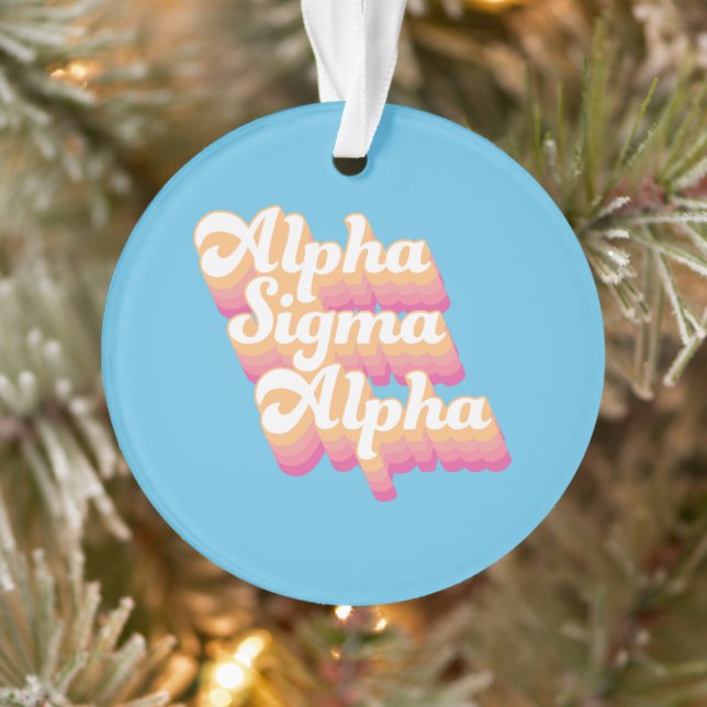 Alpha Sigma Alpha | Groovy Script Ornament (Tree)