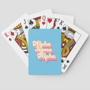 Alpha Sigma Alpha Groovy Script Poker Cards