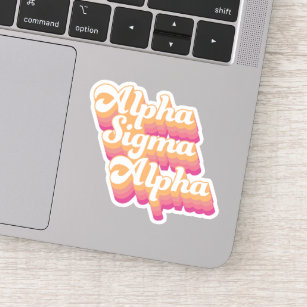 Alpha Sigma Alpha   Groovy Script Sticker