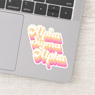 Alpha Sigma Alpha | Groovy Script Sticker