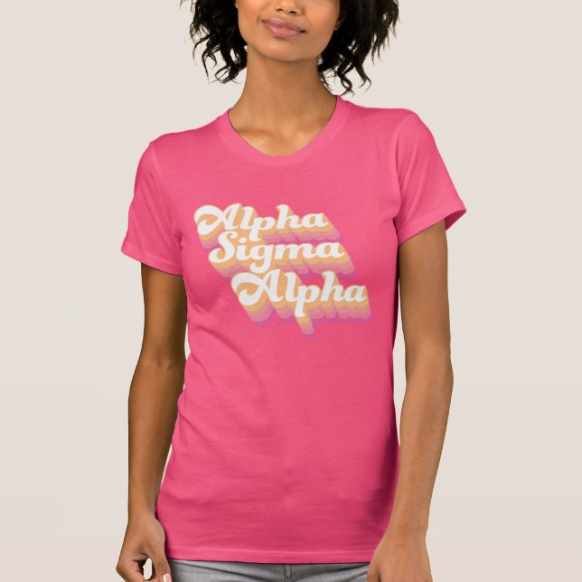 Alpha Sigma Alpha | Groovy Script T-Shirt (Front)