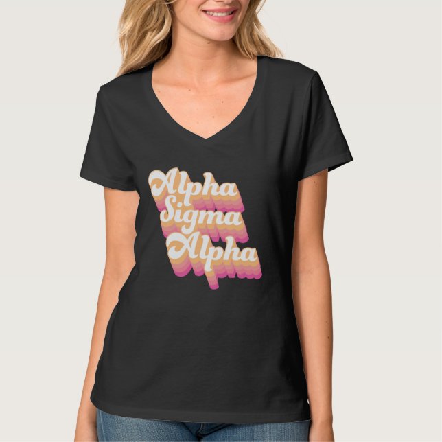 Alpha Sigma Alpha | Groovy Script T-Shirt (Front)