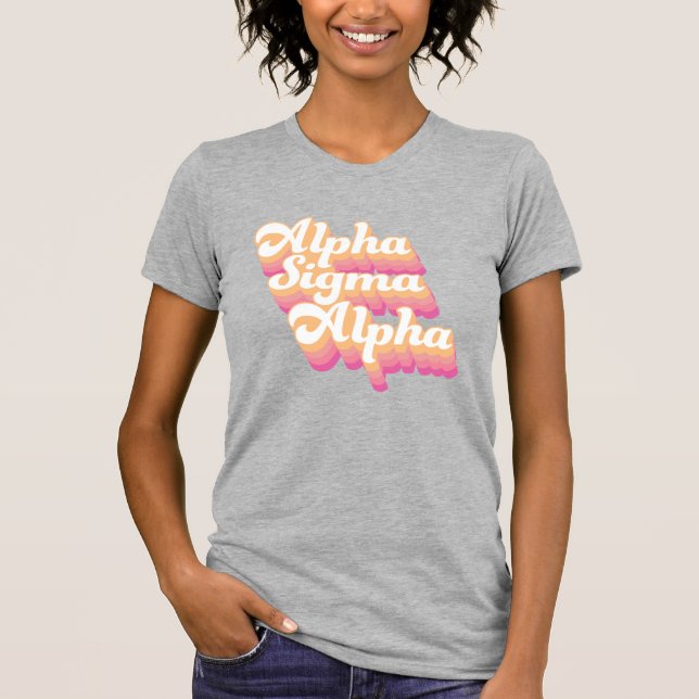 Alpha Sigma Alpha | Groovy Script T-Shirt (Front)
