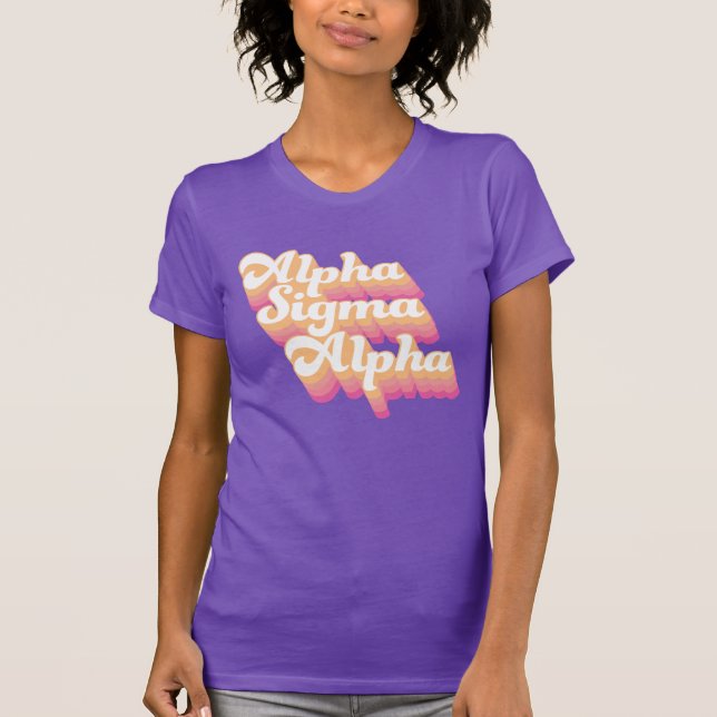 Alpha Sigma Alpha | Groovy Script T-Shirt (Front)