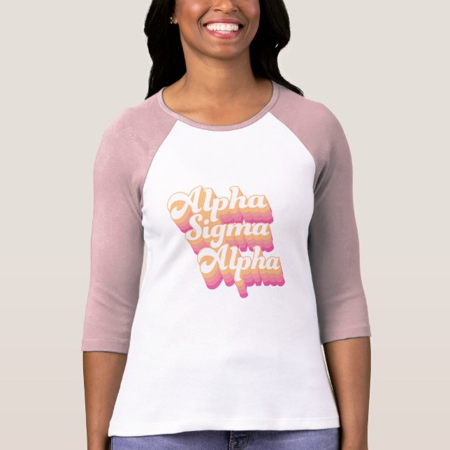 Alpha Sigma Alpha | Groovy Script T-Shirt (Front)