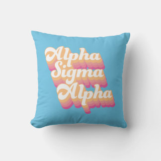 Alpha Sigma Alpha | Groovy Script Throw Pillow