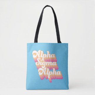 Alpha Sigma Alpha | Groovy Script Tote Bag