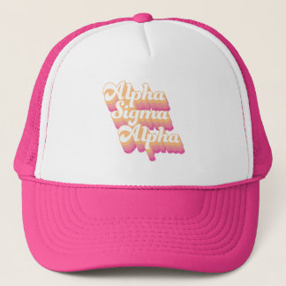 Alpha Sigma Alpha | Groovy Script Trucker Hat