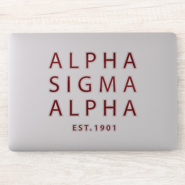 Alpha Sigma Alpha Modern Type Sticker (Computer)