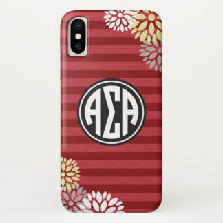 Alpha Sigma Alpha | Monogram Stripe Pattern iPhone X Case