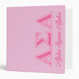 Alpha Sigma Alpha Pink Letters Binder
