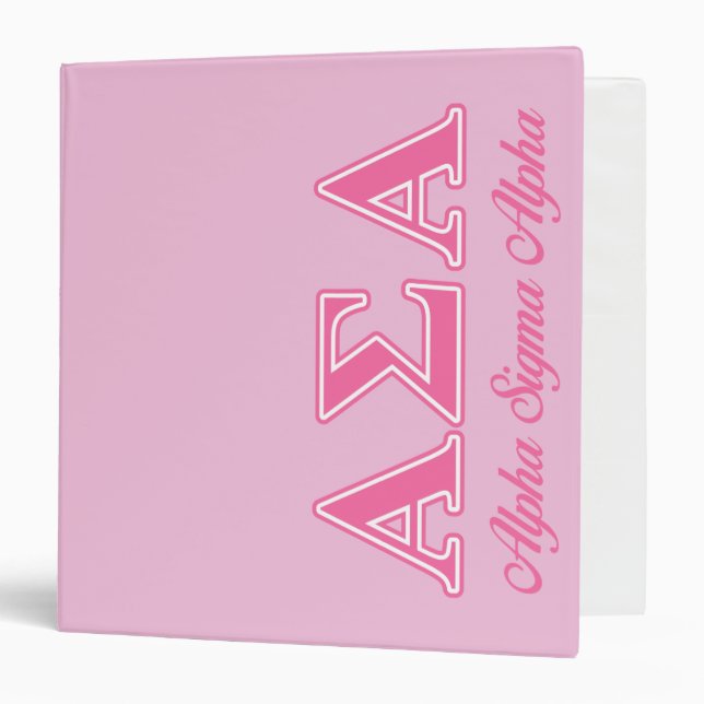 Alpha Sigma Alpha Pink Letters Binder (Front/Inside)
