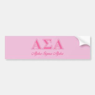 Alpha Sigma Alpha Pink Letters Bumper Sticker