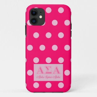Alpha Sigma Alpha Pink Letters iPhone 11 Case