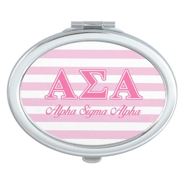 Alpha Sigma Alpha Pink Letters Compact Mirror (Front)