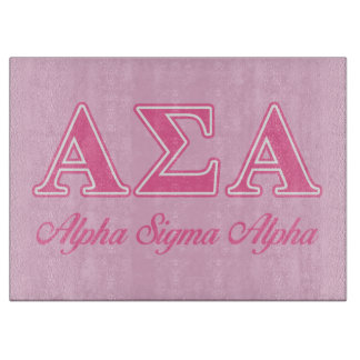 Alpha Sigma Alpha Pink Letters Cutting Board