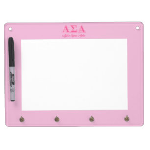 Alpha Sigma Alpha Pink Letters Dry Erase Board With Keychain Holder