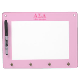 Alpha Sigma Alpha Pink Letters Dry Erase Board With Keychain Holder