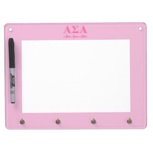 Alpha Sigma Alpha Pink Letters Dry Erase Board With Keychain Holder