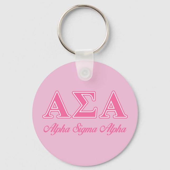 Alpha Sigma Alpha Pink Letters Keychain (Front)