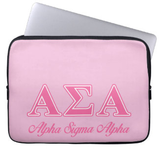 Alpha Sigma Alpha Pink Letters Laptop Sleeve