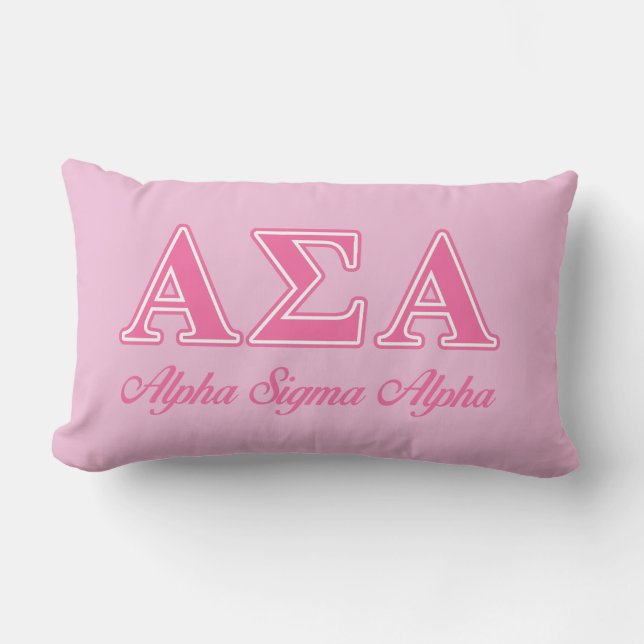 Alpha Sigma Alpha Pink Letters Lumbar Pillow (Front)
