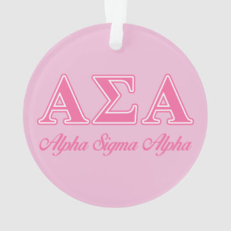 Alpha Sigma Alpha Pink Letters Ornament