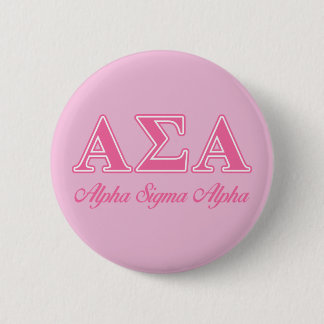 Alpha Sigma Alpha Pink Letters Pinback Button