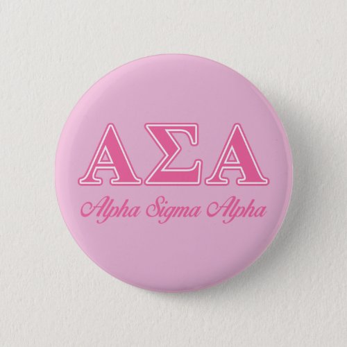 Alpha Sigma Alpha Pink Letters Pinback Button