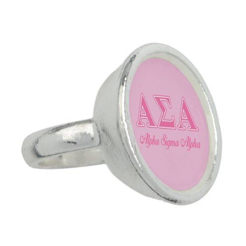 Alpha Sigma Alpha Pink Letters Ring