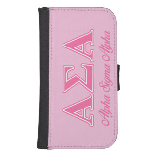 Alpha Sigma Alpha Pink Letters Samsung S4 Wallet Case