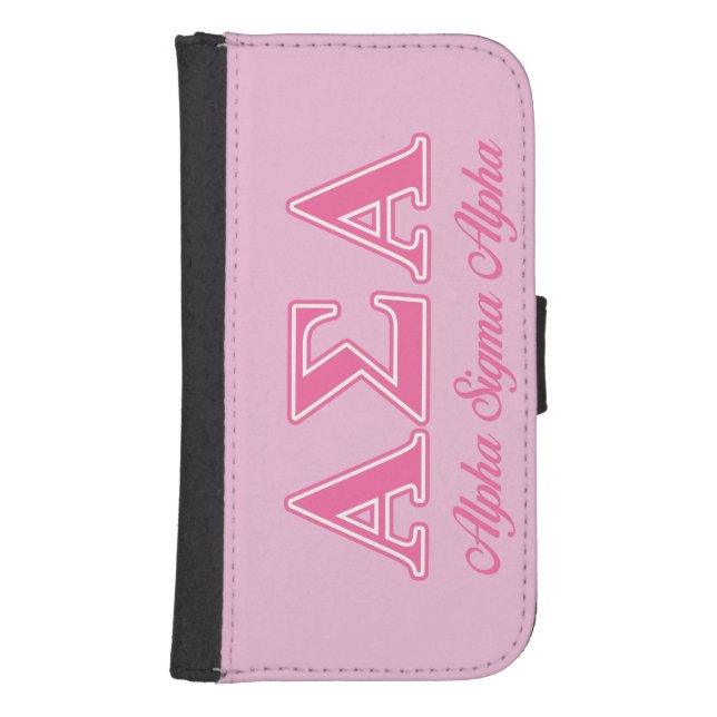 Alpha Sigma Alpha Pink Letters Samsung Galaxy Wallet Case (Front)
