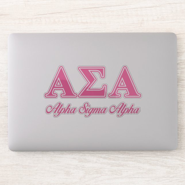Alpha Sigma Alpha Pink Letters Sticker (Computer)