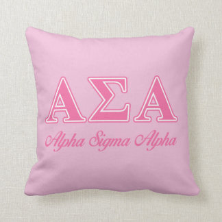 Alpha Sigma Alpha Pink Letters Throw Pillow