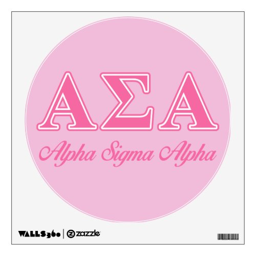 Alpha Sigma Alpha Pink Letters Wall Sticker