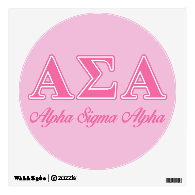 Alpha Sigma Alpha Pink Letters Wall Sticker (Front)