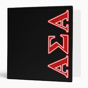Alpha Sigma Alpha Red Letters 3 Ring Binder