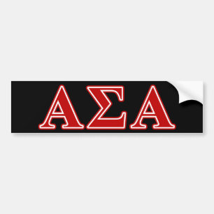 Alpha Sigma Alpha Red Letters Bumper Sticker