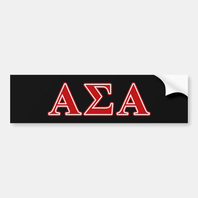 Alpha Sigma Alpha Red Letters Bumper Sticker (Front)