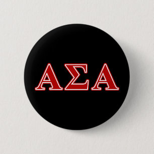 Alpha Sigma Alpha Red Letters Button