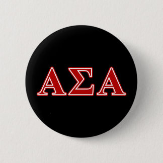 Alpha Sigma Alpha Red Letters Button