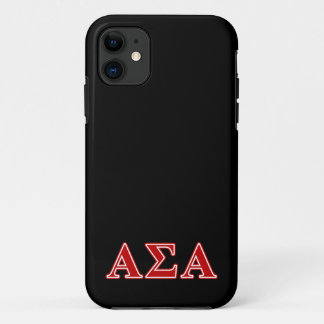 Alpha Sigma Alpha Red Letters iPhone 11 Case