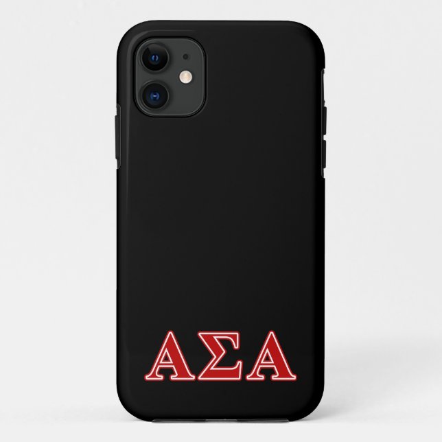 Alpha Sigma Alpha Red Letters Case-Mate iPhone Case (Back)