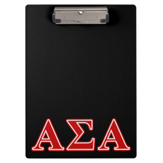 Alpha Sigma Alpha Red Letters Clipboard