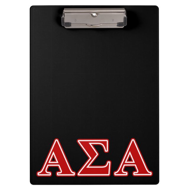 Alpha Sigma Alpha Red Letters Clipboard (Front)